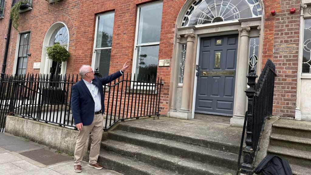 Georgian doorway and fanlight on Merrion Square in Dublin