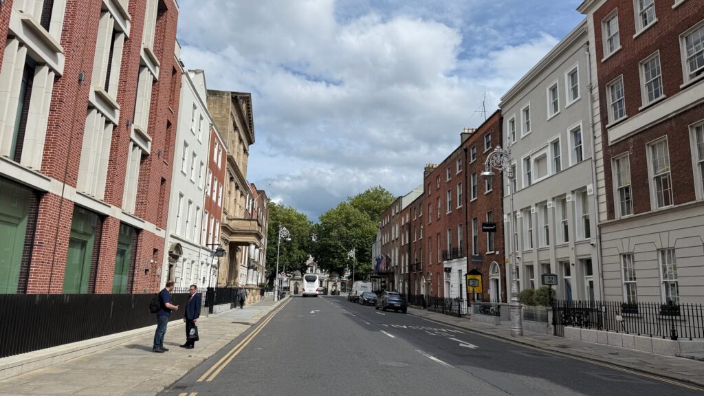 Molesworth Street Dublin with Georgian buildings and historic architecture